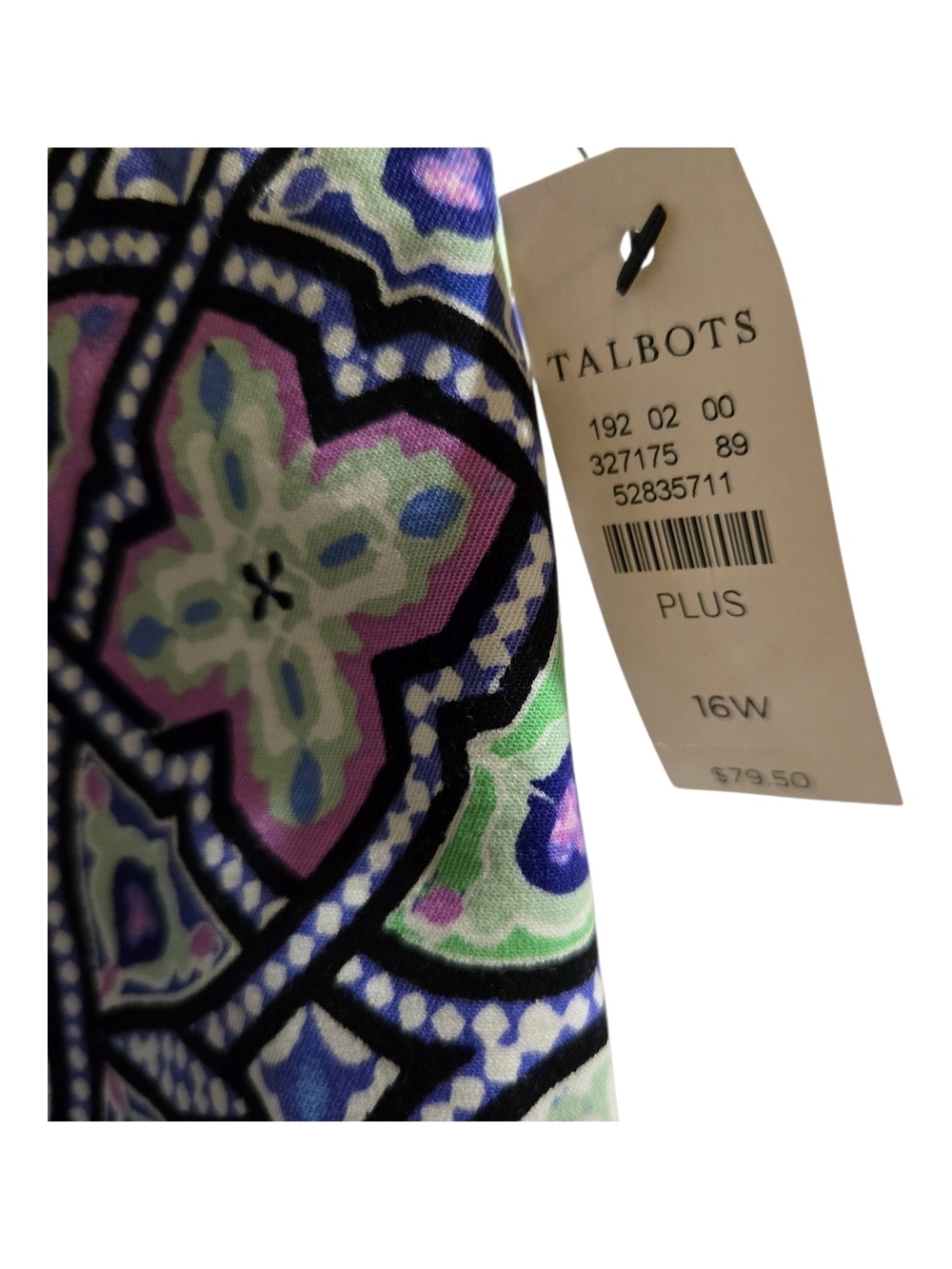 Talbots Purple & Mint Green Geometric Print Bermuda Shorts - Picture 3 of 4